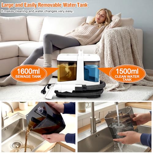 Foandbevi Carpet & Upholstery Cleaner Machine, 16KPa Spot Shampooer for Pet