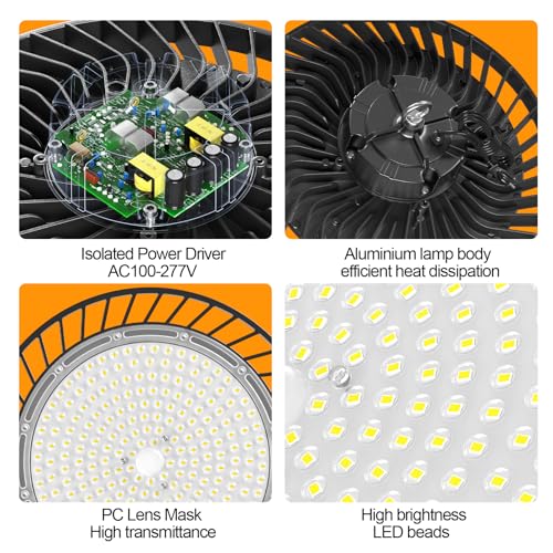 ONLYLUX 8 Pack LED High Bay Lights 200W, 30000LM 6500K (800W MH/HPS Eqv.) - size: 8 Pack