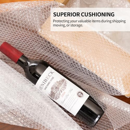 2 Pack-12inchx72ft Total 3/16" Air Bubble Cushioning Wrap Roll, Bubble Wrap for Protection Packaging Mailers, Nylon Wrap Rolls Moving Cushioning Supplies for Moving/Insulation, Perforated Every 12”