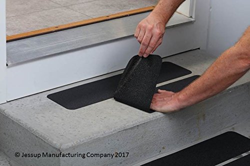 Outdoor Stairs, Garage, Basement, and Workshop Multi- use Non Slip Tape (6" x 24" treads/Pack of 15) - size: 6 Inch x 24 Inch