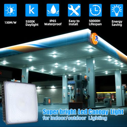 WYZM 2 Pack 70W LED Canopy Lights UL Listed 8400LM 5000K