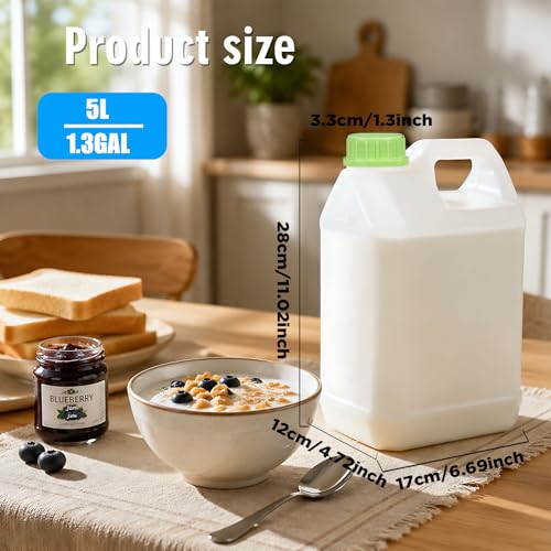 ASEVAT 2 Pack 4L Plastic Jugs with Pump and Measuring Cups, Heavy-Duty Liquid Storage Containers for Cleaning Solutions, Detergent, Home and Commercial Use - size: 1 gallon
