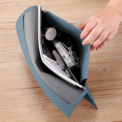 VANRA 1 Piece PU Leather Envelope File Folders A4 Paper Document Filing Envelope Document Organizer Leather Portfolio Folder Holder with Magnetic Closure (Blue) - color: Blue