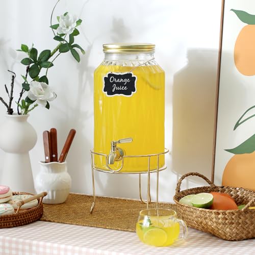 1.5 Gallon Drink Dispenser with Stand and Spigot for Parties - size: 1.5 Gallon With Stand Gold