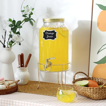 1.5 Gallon Drink Dispenser with Stand and Spigot for Parties - size: 1.5 Gallon With Stand Gold