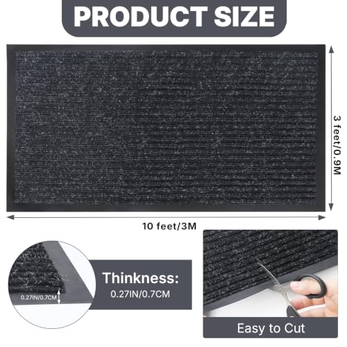 Storystore 3' x 10' Front Door, Mat Heavy-Duty Commercial Mat for Indoor/Outdoor Entryways, Non Slip Rubber Backing Low Profile for Entrance Home Office, Patio & Garage(Black) - color: Black, size: 3' x 10'
