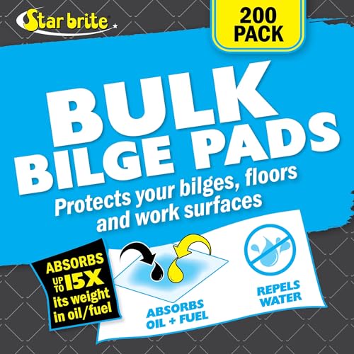 STAR BRITE Bilge Oil Pads - Absorbs Oil, Repels Water - color: 200 Pack