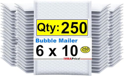 iMBAPrice Bubble Mailers, 6x10 Inch, White, 250-Pack I #0 Self-Seal, Padded Shipping Envelopes, Waterproof & Tear-Resistant, Cushioned Mailing Bags - color: White Poly Bubble, size: 6"x10" Poly (250 Envelopes)