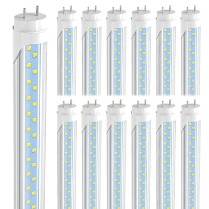 JESLED 12 Pack Type A+B T8 LED Bulbs 4 Foot, 24W 3200LM, 5000K Daylight
