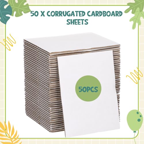 Zonon 50 Pack 3 mm/1.2 Inch Corrugated Cardboard Sheets Flat Thick Cardboard Inserts Squares Separator Classroom Supplies for Shipping, Mailing, Packing, Art Projects, DIY Crafts(3.5x4.5 Inch,White) - color: White, size: 3.5 x 4.5 Inch