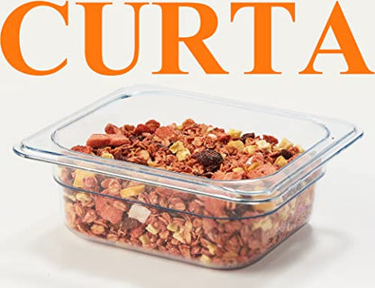CURTA 6-Pack 1/6 Size 2.5" Deep NSF Polycarbonate Food Pans | Dishwasher & Freezer Safe Clear Container for Prep Tables, Buffet, Salad Bar, Commercial & Home Kitchen - color: 1/6 Size, size: 2-1/2" Deep