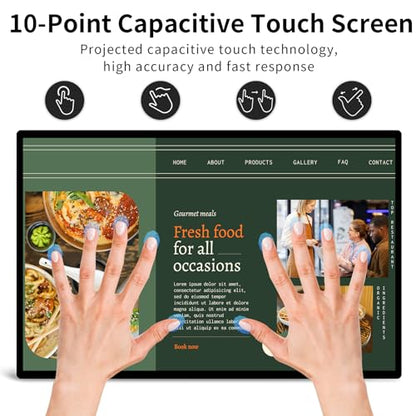 15.6" Digital Signage Display with Adjustable Stand - color: Black, size: 4+64