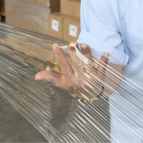BOMEI PACK Clear Stretch Wrap Industrial Strength 12" x 1000 Ft 3 Pack - 80 Gauge Thick - Clear Plastic Cling, Stretch Film Rolls for Packaging Moving Packing Pallets - color: Clear
