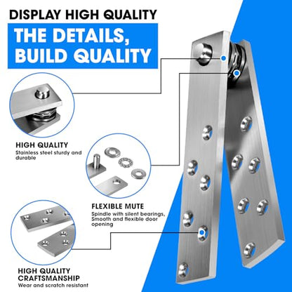 Pisman Pivot Door Hinges Heavy Duty, 360 Rotation for Secret Door - style: Simple Lock Style