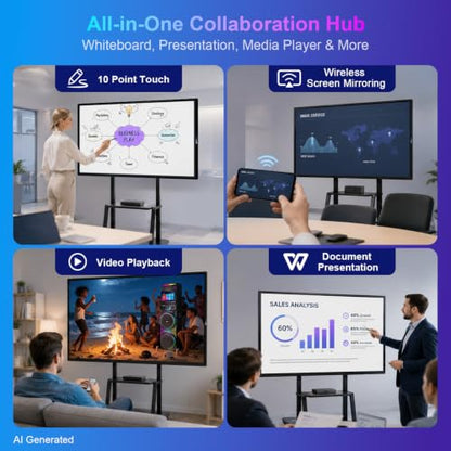 49" Smart Board 4K Android 12 8GB+64GB, for Office & Classroom - size: 49 Inch
