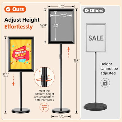 11"x17" Adjustable Floor Stand Sign Holder, 1 Pack - size: 11x17 Inch