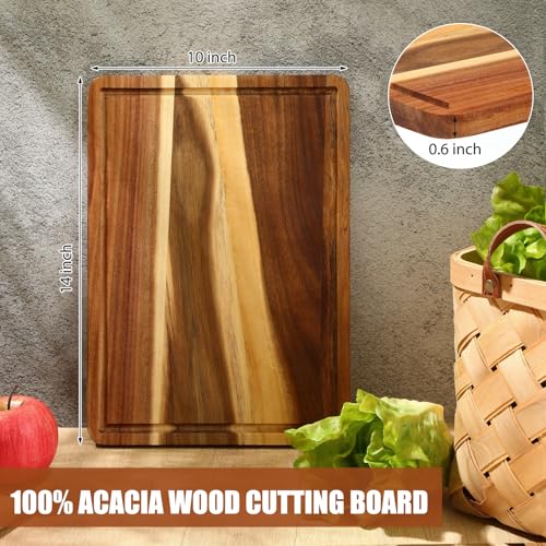 Roshtia 6 Pcs Wooden Cutting Boards 14x10'' Acacia Chopping Board, Fresh - style: Fresh