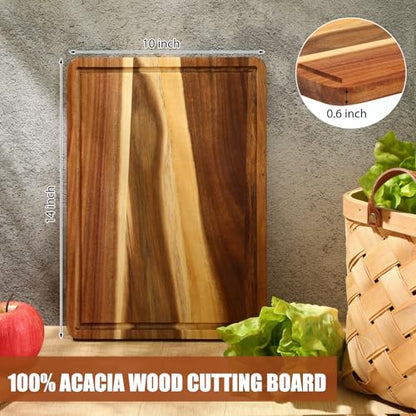 Roshtia 6 Pcs Wooden Cutting Boards 14x10'' Acacia Chopping Board, Fresh - style: Fresh