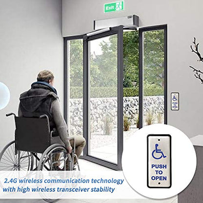 Olideauto Handicap Push Button Door Opener,Auto Door Opener with Wireless Narrow Stainless Steel Handicap Push Buttons Olide-511 and 550lbs Fail Security Electric Strike