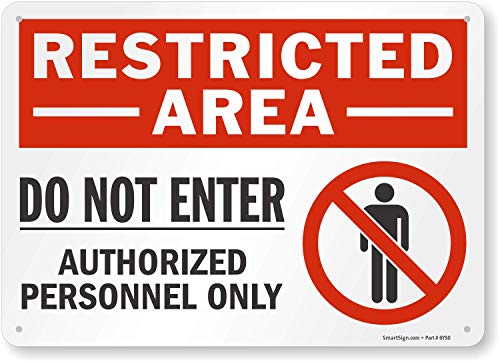 SmartSign "Restricted Area - Do Not Enter, Authorized Personnel Only" Sign | 10" x 14" Plastic - style: 10" x 14" - Plastic