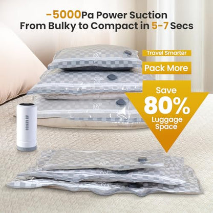 Vacuum Storage Bags with Pump, 15PCS Space Saver Bags for Clothing Travel - size: 15 Combo Travel Size