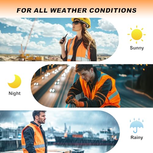 ProtectX High Visibility ANSI Class 2 Safety Vest with 7 Pockets - color: Orange, size: Small