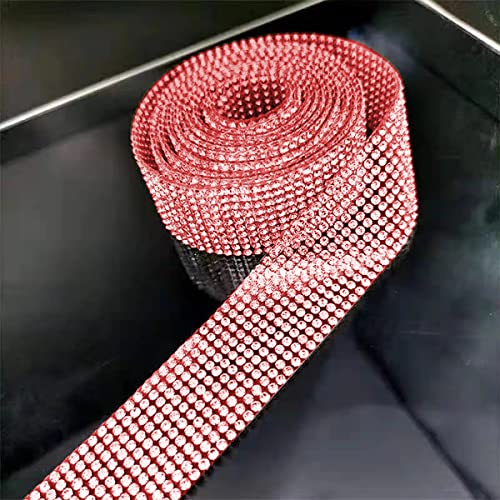 4 Pack 35.4 Inch Rhinestone Door Edge Guard Strips, Red - color: Red