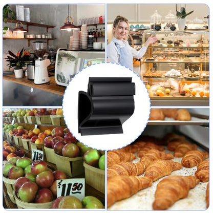 50 Pcs Black Sign Clip, Food Tray Label Holder, Plastic Buffet Food Label Clip, Reusable Sign Clips on Table for Cup Bowl Pan Buffet Deli Trays Charcuterie Board Bake Signs