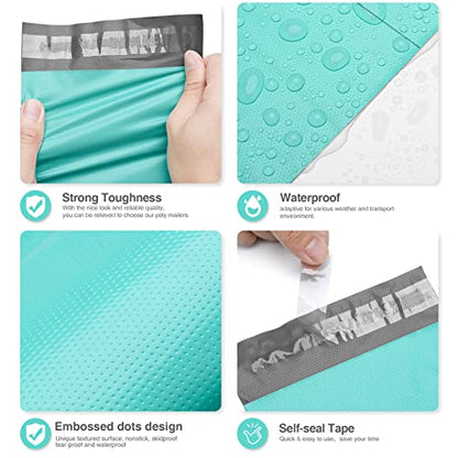 Fuxury Poly Mailers 24x24" 50 Pcs,Large Shipping Bags Embossed Dots Teal - size: 24x24" 50pcs