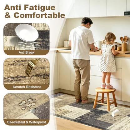 LOKHOM Kitchen Floor Mat Cushioned Anti Fatigue Runner Rug 24x59 Chocolate - color: Chocolate