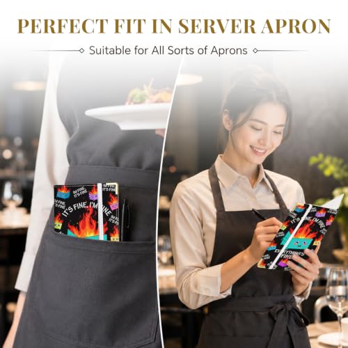 Server Book,7 Pocket Zipper Organizer,Server Books for Waitress - color: Dumpster Fire
