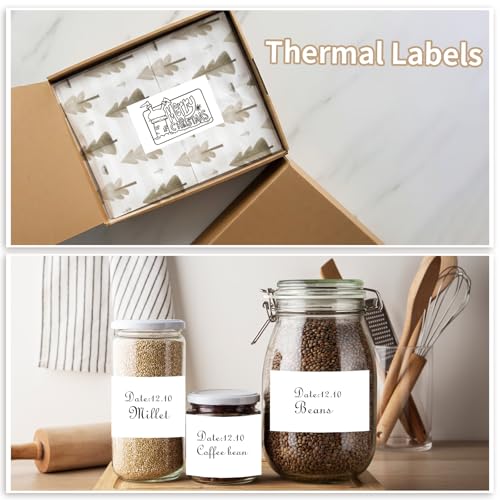Starboling 3" x 2" Thermal Labels,Self-Adhesive Rectangle Thermal Printer Sticker,for Price,Barcode,Mailing,Name（White） - color: 2''x3''white, size: 2''x3''
