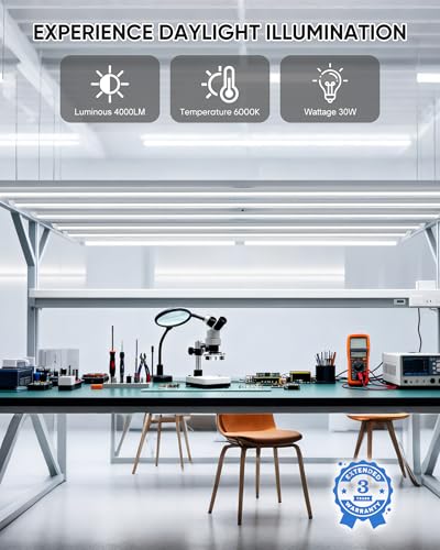 2FT 2 Pack LED Shop Lights, 30W 4000LM 6000K Workbench Tube Lights - size: 4000LM-2Pack