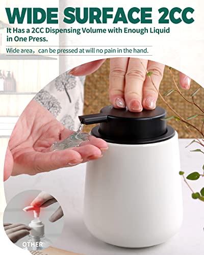BosilunLife Ceramic Soap Dispenser - Dish Soap Dispenser for Bathroom 12Oz - color: Matte White