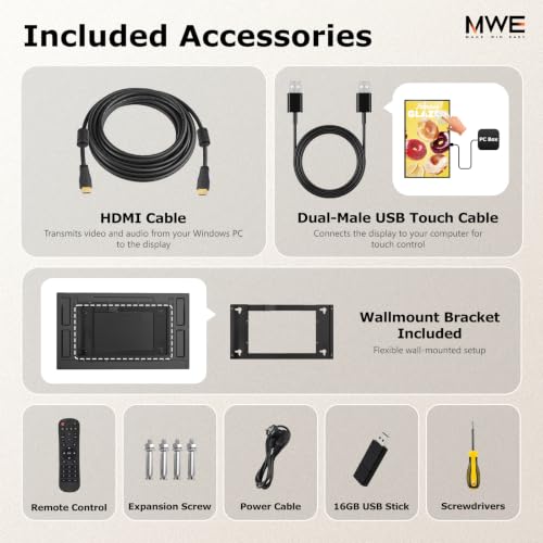 43 inch Wall Mount Digital Signage, FHD Touchscreen 43" Monitor Android 14 - size: 43 INCH