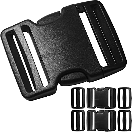LASIGHT Buckles for 2 inch Wide Webbing Straps: Quick Side Release Buckle Clip 2 set and Tri-Glide Slide 4 pcs Fit 2" Nylon Web Belt, Plastic Snap Fastener Clip Heavy Duty Replacement Dual Adjustable - size: 2 Set for 2 inch Webbing