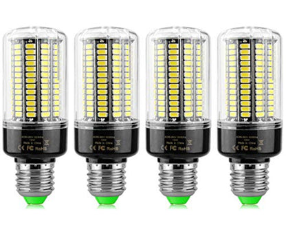KLED 4Pack LED Corn Bulb, Super Bright, 15W(120W Equivalent), 1500 lumen, Cool White, LED Light Bulb, Medium Base E26, CRI 85+, For Garage Warehouse High Bay Barn Backyard (Cool White-6000K, 15 Watts)