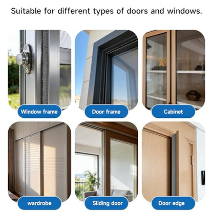 16.5FT Weather Stripping Self-Adhesive Pile Window Seal, Dense Brush for Insulation， Soundproofing, Windproof, Dustproof, for Sliding Door Frame, Glass Window, Exterior Door, 0.35" Wide x 0.35" Thick