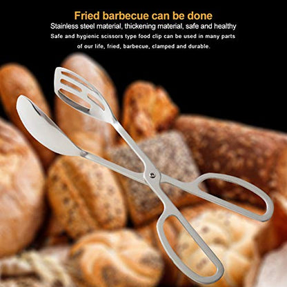 Food Tongs, Heavy Duty Stainless Steel Kitchen Tongs Salad Tongs 10 inch Heat Resistant Small Serving Tongs for Cooking, Grill, Pastry, Sandwich, Ice, Food Bread Dessert (Gold)
