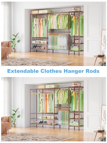 Ulif E11 Heavy-Duty Closet Garment Rack, Metal Clothes Rack, Load 1034lbs - color: Bronze