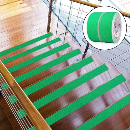 BOMEI PACK Anti Slip Traction Tape,2 Inch x 16.5 Ft,Heavy Duty Non Slip Tape,Grip Tape for Stairs, Tread Step, Indoor & Outdoor Use,Waterproof Stairs Non Skid Treads (Dark Green) - color: Dark Green