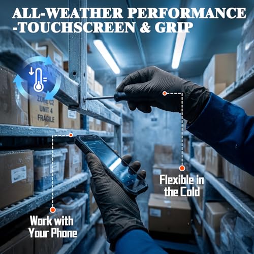 ANBOSON 10 Mil Heavy Duty Mechanic Nitrile Gloves, Large Black 200 Count - color: Black-200, size: Large