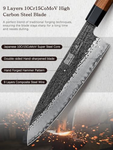 HOSHANHO 5 Pieces Knife Set, 10CR15MOV High Carbon Steel Chef Knife Set - size: 5 Pieces Knife Set