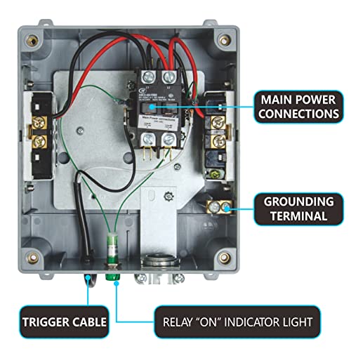 Lighting Relay Controller 4000W 4-Light HID Master Relay Controller w/Trigger Cord for Hydroponics Indoor Grow Lighting (4-Outlet) - size: 4-outlet