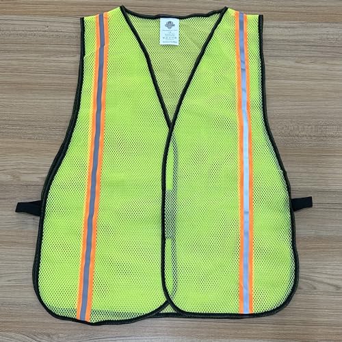 Dazonity High Visibility Reflective Safety Vest, Durable Mesh,High Visibility Reflective Strips, Fit for Men & Women, Work, Construction,Cycling, Surveyor, - color: Yellow-10packs