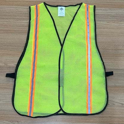 Dazonity High Visibility Reflective Safety Vest, 1pc,Durable Mesh,High Visibility Reflective Strips, Fit for Men & Women, Work, Construction,Cycling, Surveyor, - color: Yellow-1pack