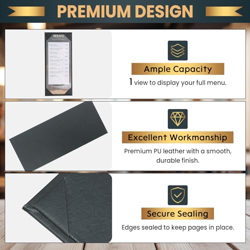 12 Pack 1 View Menu Holder Menu Covers 4.25" x 11" - size: 1 View
