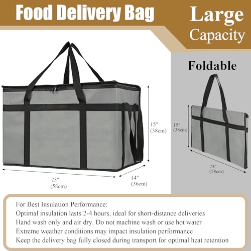 PEASUG Insulated Food Delivery Bag, XXXL Catering Bag for Keep Food Warming - color: Grey, size: XXX-Large
