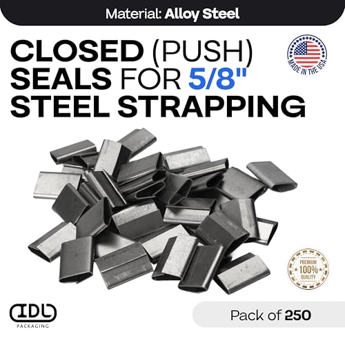 IDL Packaging 5/8" Closed (Push) Seals for Steel Strapping, Pack of 250 - color: Closed (Push), size: 5/8"