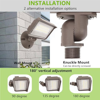 40W Outdoor LED Flood Light Dusk to Dawn with Knuckle, 5600LM 500W Equivalent, 100-277V 5000K Daylight, ETL Commercial LED Flood Light Fixture, Outdoor Security Lighting for Landscape/Parking Lot - size: 40W